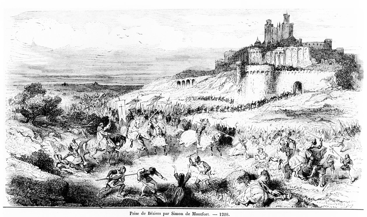 Simon de Montforts erobring af Béziers den 22. juli 1209 af French School