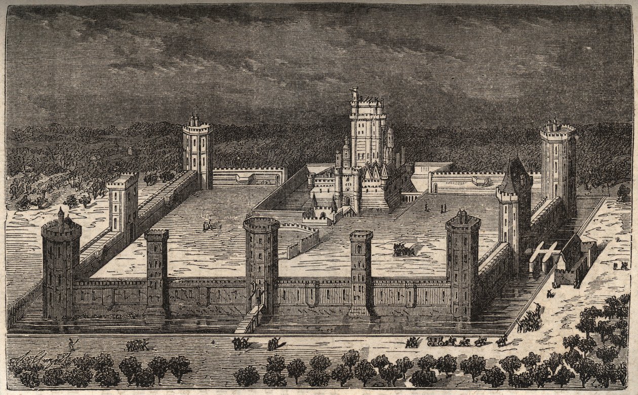Slottet i Vincennes i det 17. århundrede - - indgravering i "Histoire de France" af Victor Duruy (1811-1894) - 1882 af French School