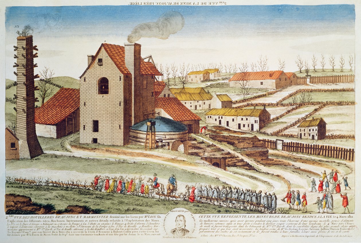 Katastrofen i Beaujonc-kulminen nær Liège, 1812 af French School