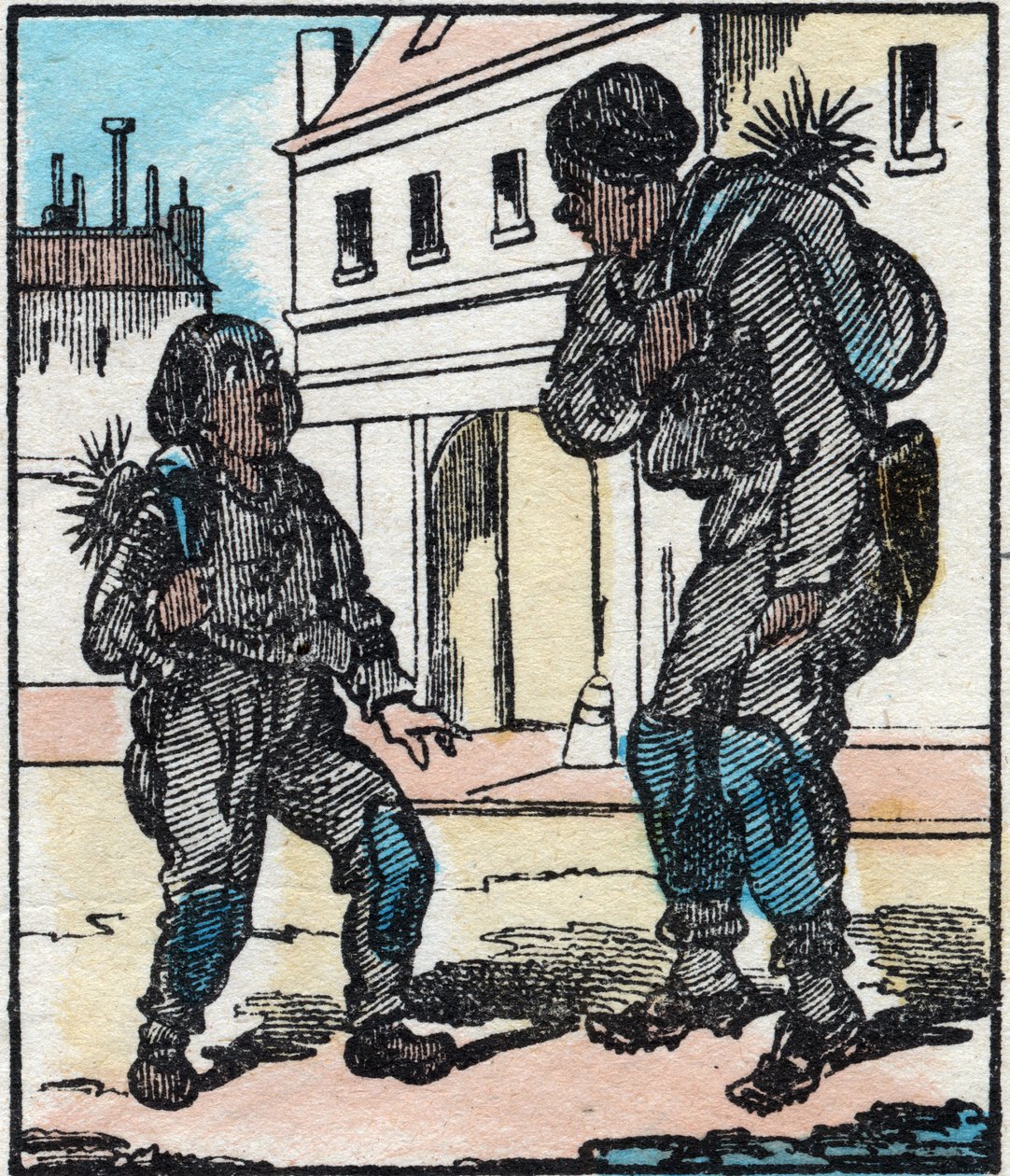 Skorstensfejeren. Indgravering i "" La chanson des metier"". Epinal billeddannelse, slutningen af det 19. århundrede. Privat samling af French School