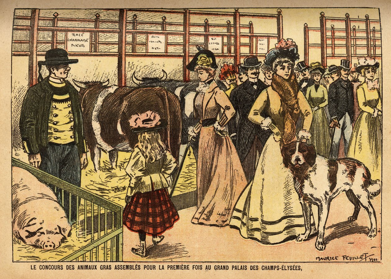 Konkurrencen for fede dyr fra kvæg, får, svin og andre familier samles og udstilles for første gang i den store sal i Grand Palais des Champs Elysees; denne udstilling præsenterer samtidig kulinariske specialiteter fra en lang række lande. af French School