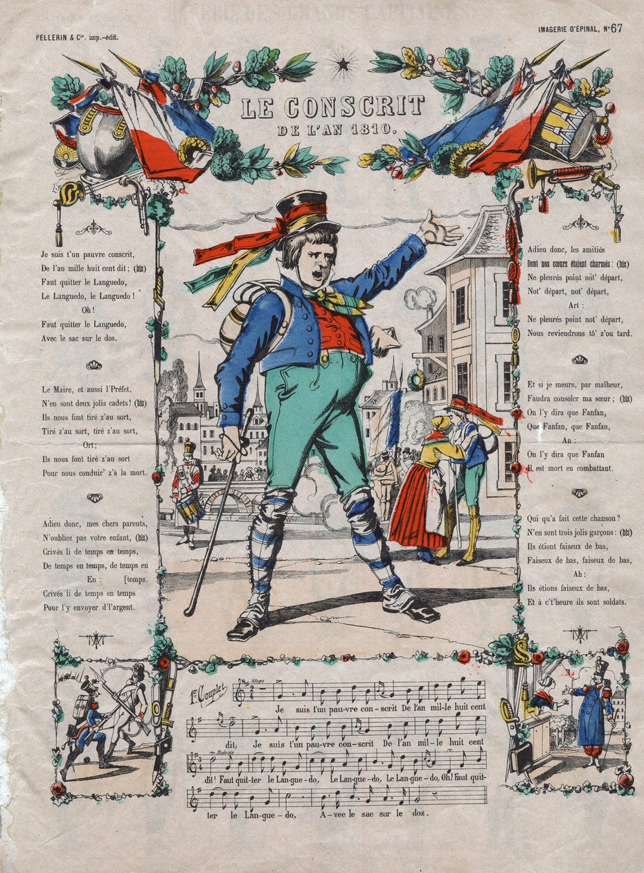 Årets værnepligtige 1810 Fransk sang fra det 19. århundrede. af French School