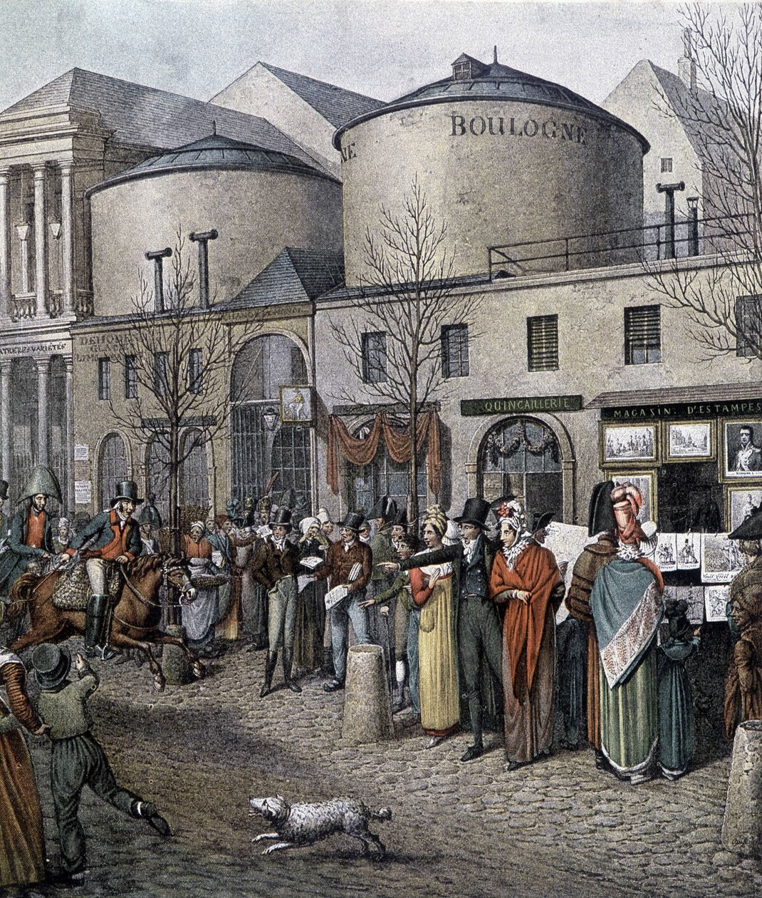 Menneskemængden foran butikkerne i Paris (Marchand d
