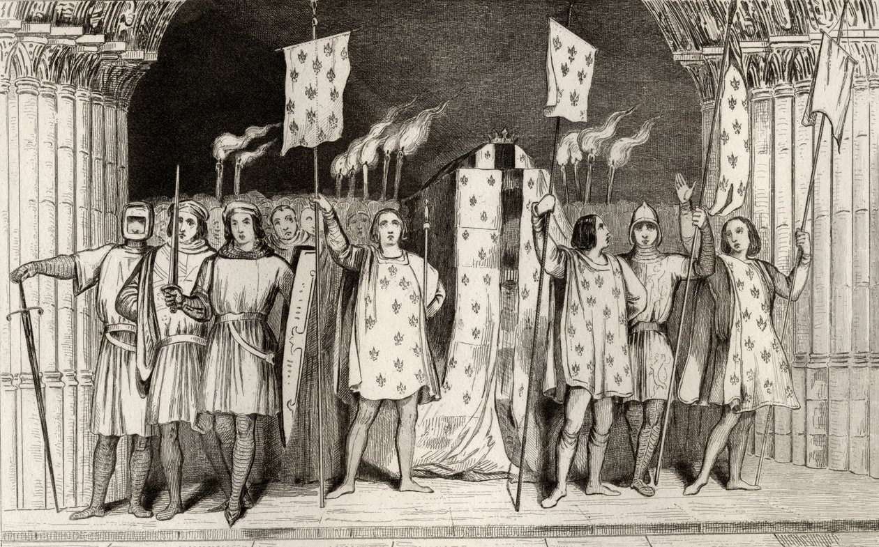 Det døde spædbarn Jean I (1316) den posthume udråbte til konge ved hans begravelse, fra 