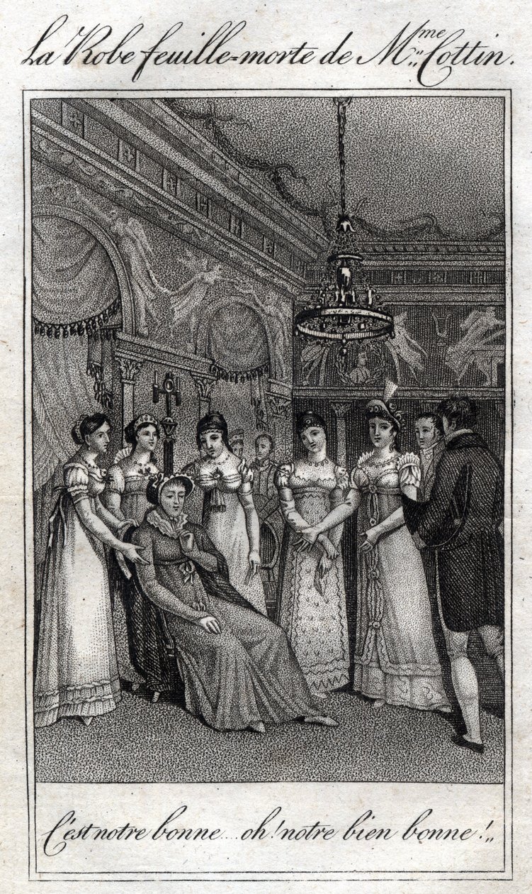 Madame Cottins (Sophie Cottin Rostand) (1770-1807) fransk forfatters kjole med døde blade. af French School