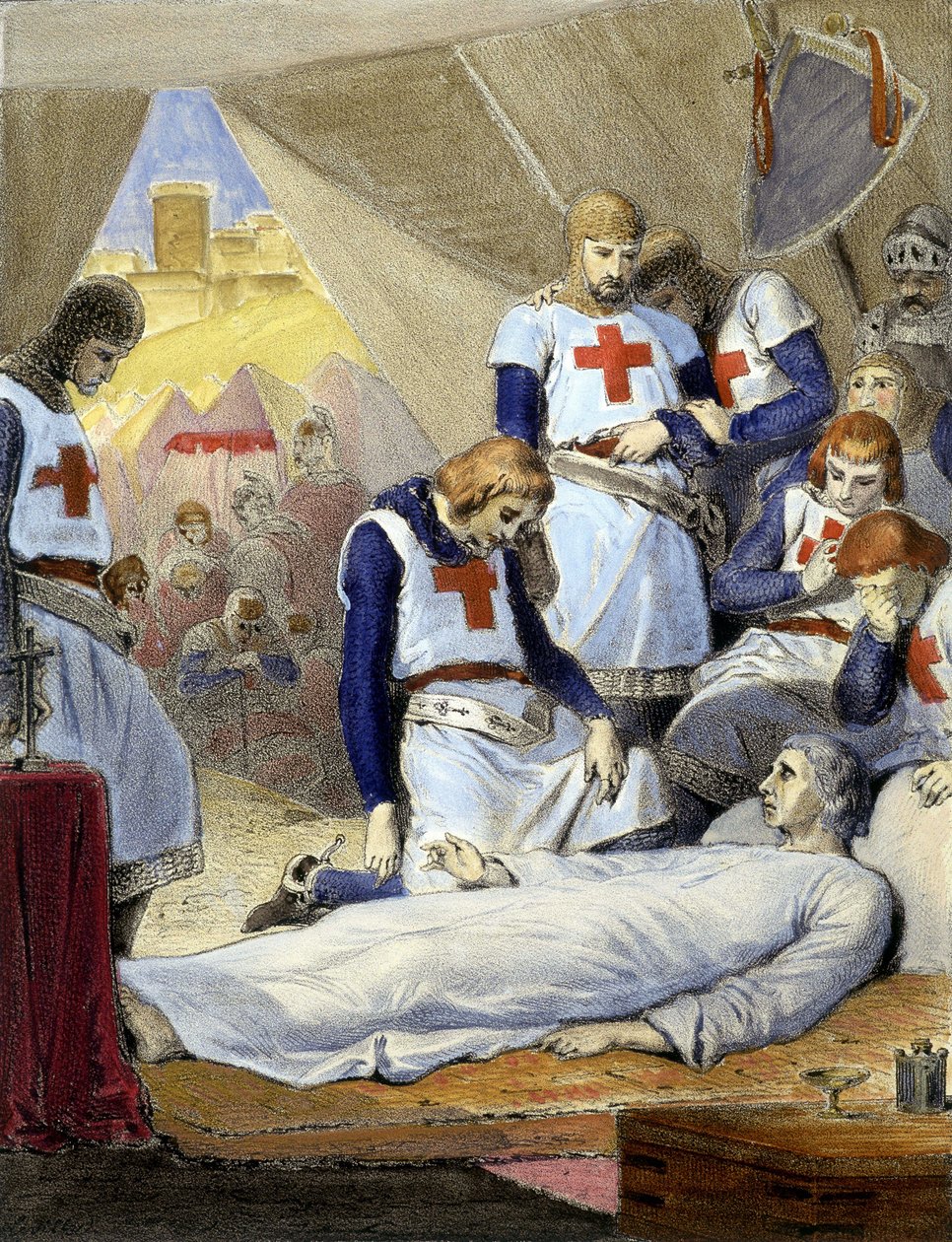Saint Louis død under det 8. korstog af French School