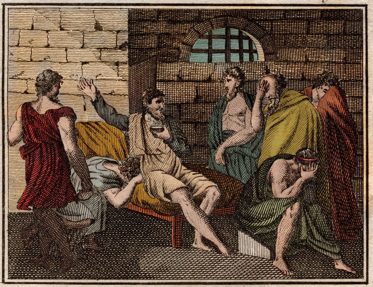 Døden af Sokrates, græsk filosof (470?-399 f.v.t.). af French School