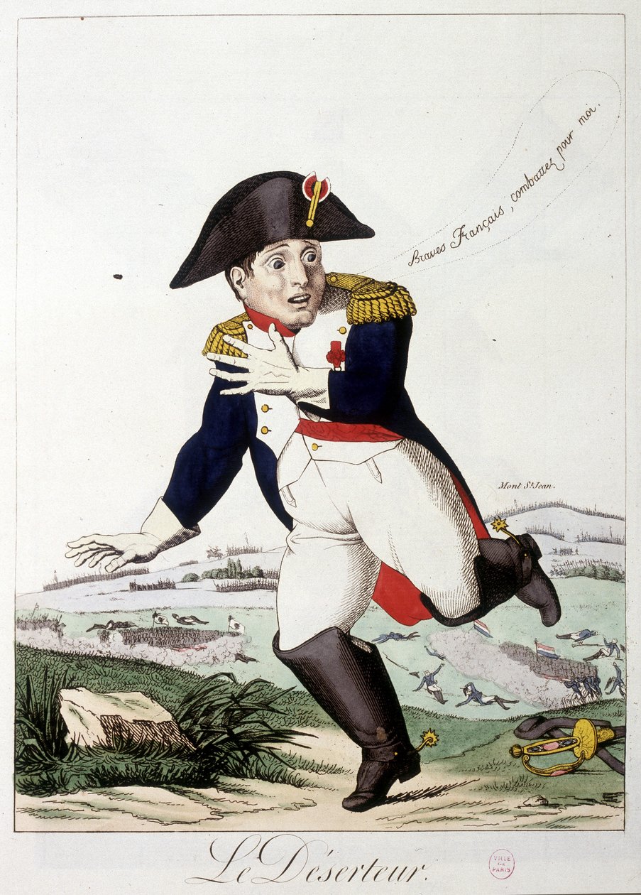 Desertøren: braves francais, fortsæt for mig"" - i "Napoleon I", karikaturer, dummy-samling, ca. 1814-1815. af French School