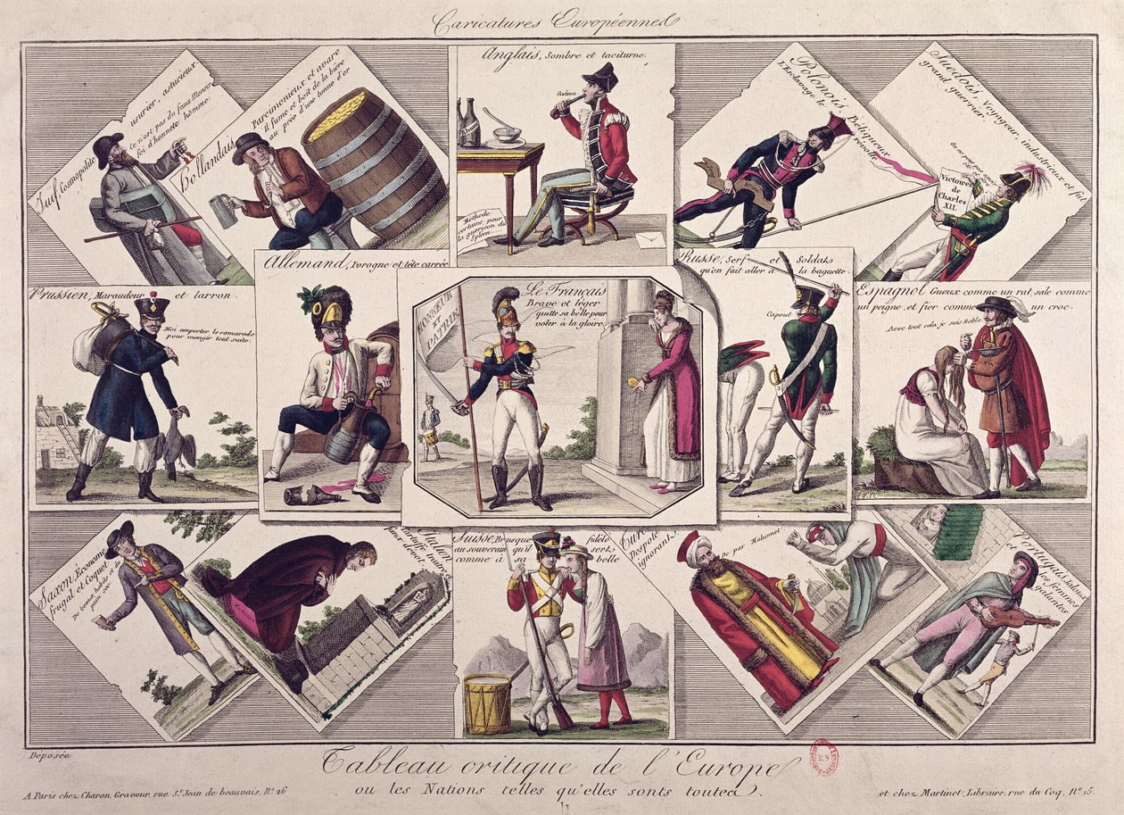 De forskellige folkeslag i Europa, ca. 1810 af French School