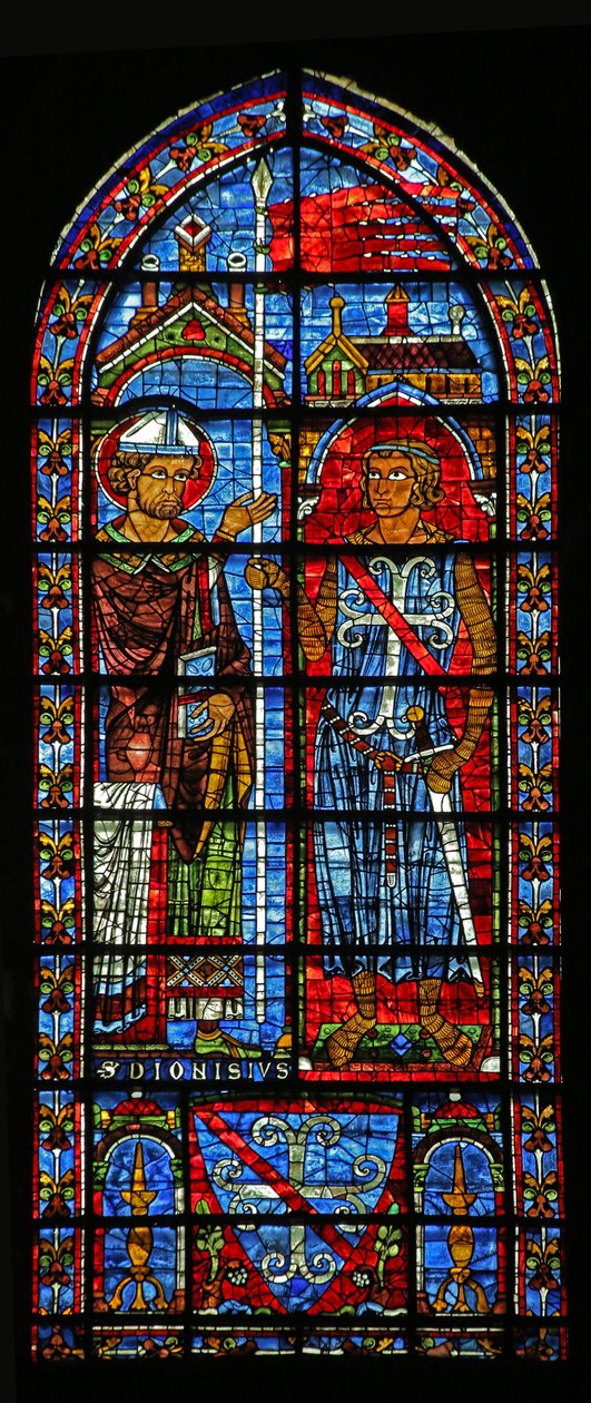 Donoren Jean Clement modtager fanen fra St. Denis; hans arme nedenfor (w116) af French School