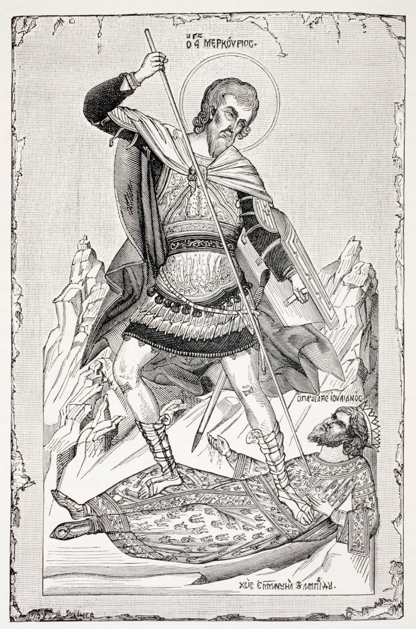 Basilius den Stores drøm, fra "Military and Religious Life in the Middle Ages" af Paul Lacroix, udgivet i London omkring 1880 af French School