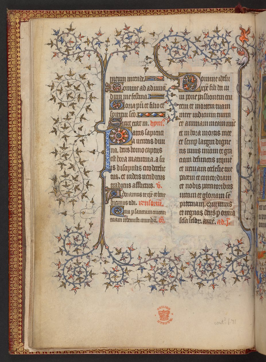 Det første blad af Korsets Timer, Timebog, Tilføj MS 32454 f.8v, Frankrig af French School