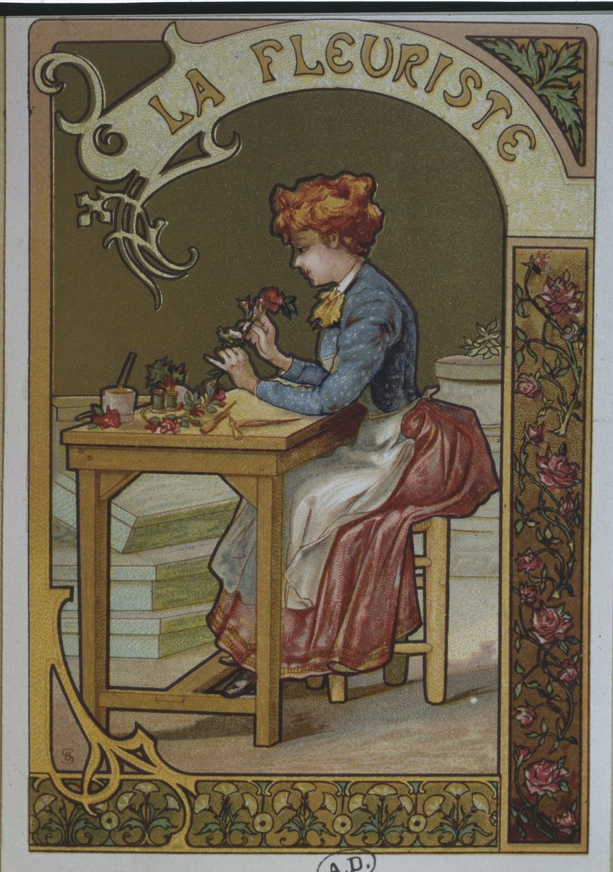 Blomsterpigen, ca. 1900 af French School