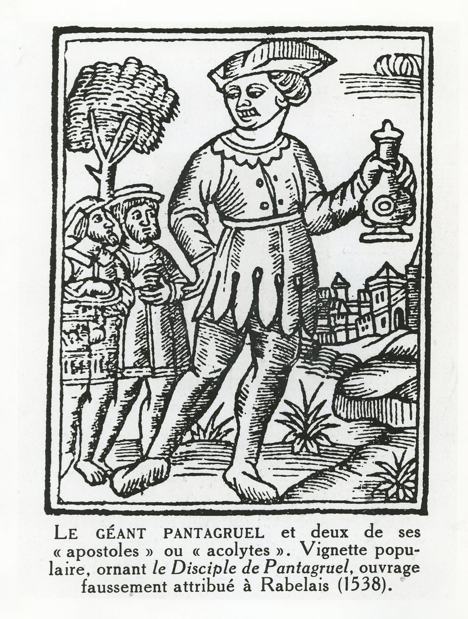 Kæmpen Pantagruel og to af hans apostle, fra 