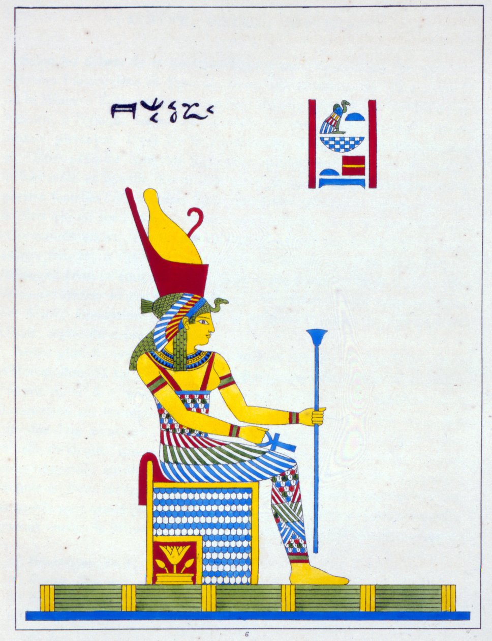 Gudinden Neith, illustration fra Pantheon Egyptien: samling af mytologiske karakterer fra det gamle Egypten af ​​Jean-Francois Champollion, udgivet ca. 1986 af French School