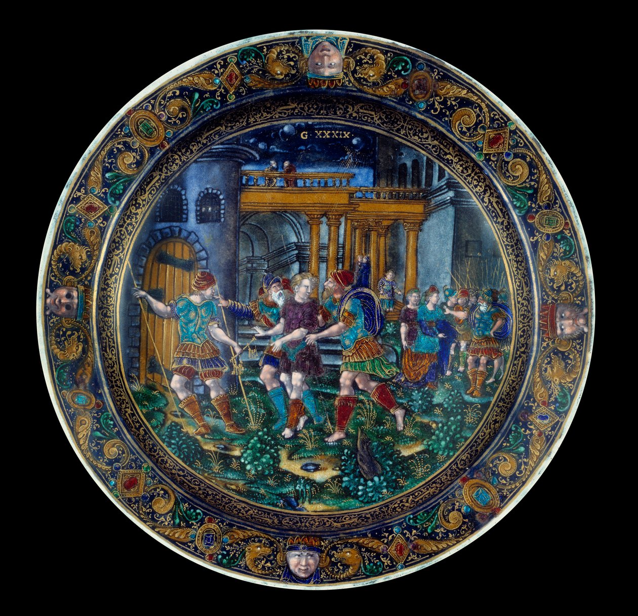 Sankt Josefs fængsling. Tallerken i emaljefarvet produceret i Limoges i det 16. århundrede. Paris, Louvre-museet af French School