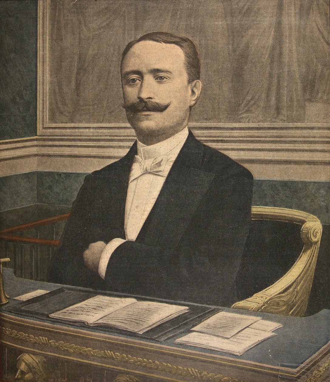 Den nye præsident for Chambre des Deputes: Paul Deschanel, illustration fra Le Petit Journal: Supplement illustre, 26. juni 1898 af French School