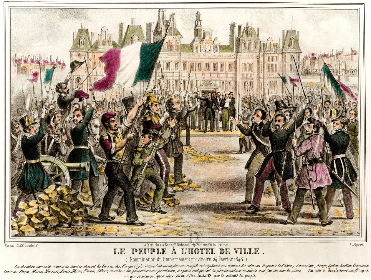 Folket havde rådhuset, da den provisoriske regering blev udnævnt den 24/02/1848. Blandt medlemmerne af denne regering Pierre Marie de Saint-Georges (Saint Georges), Adolphe Cremieux, Francois Arago, Armand Marrast, Louis Antoine Garnier-Pages (Gar af French School
