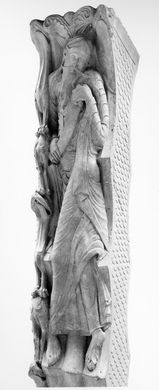 Profeten Jeremias, detalje fra en tympanon, før 1125 af French School