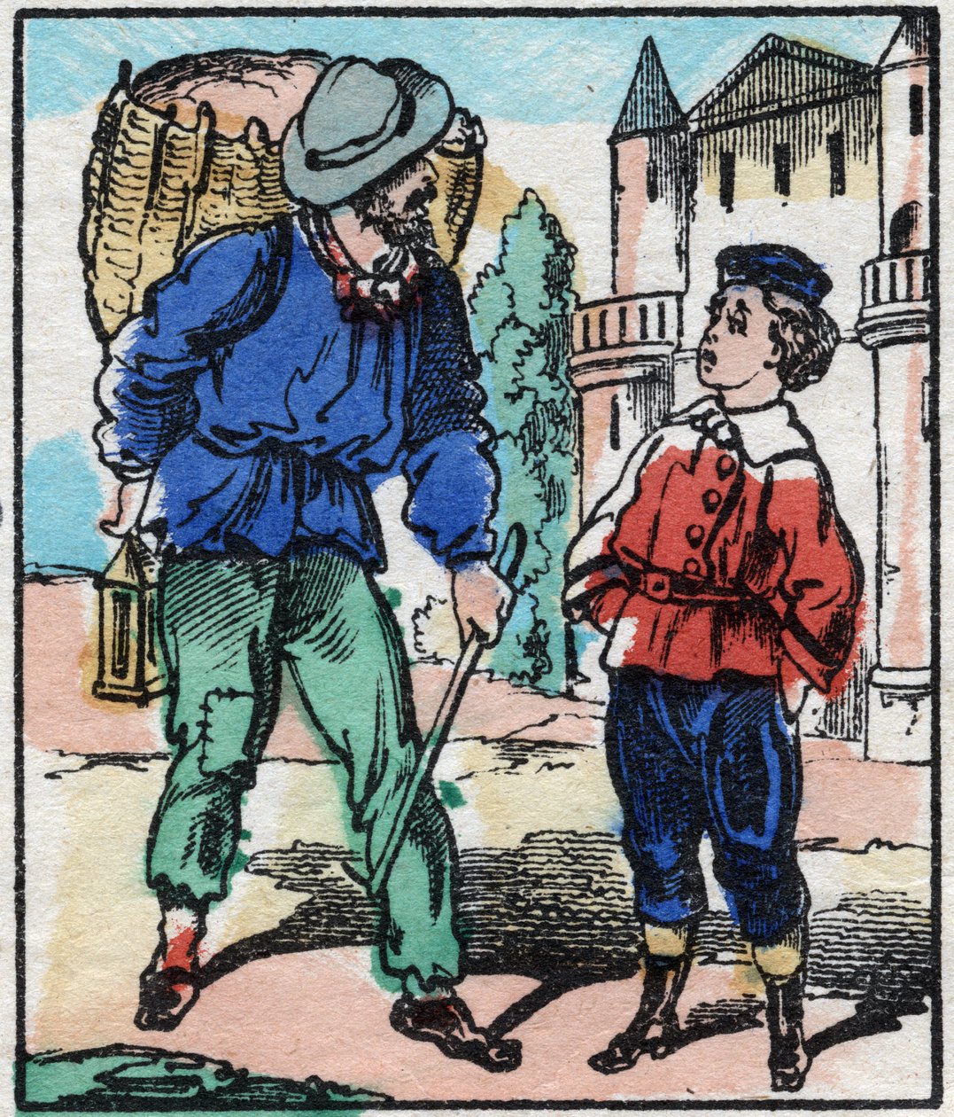 Kluden. Indgravering i "" La chanson des metier"". Epinal billeddannelse, slutningen af det 19. århundrede. Privat samling af French School