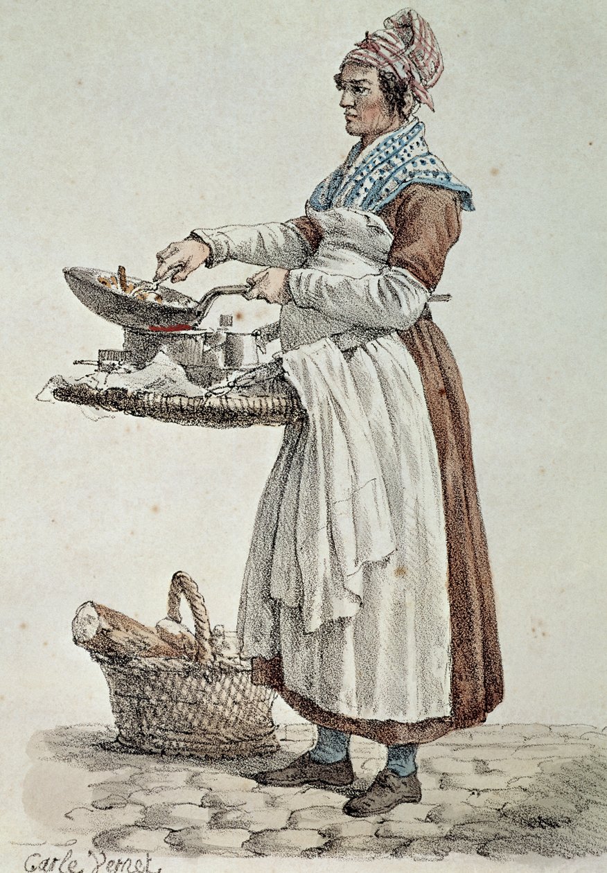 Pølsesælgeren, print, Frankrig af French School