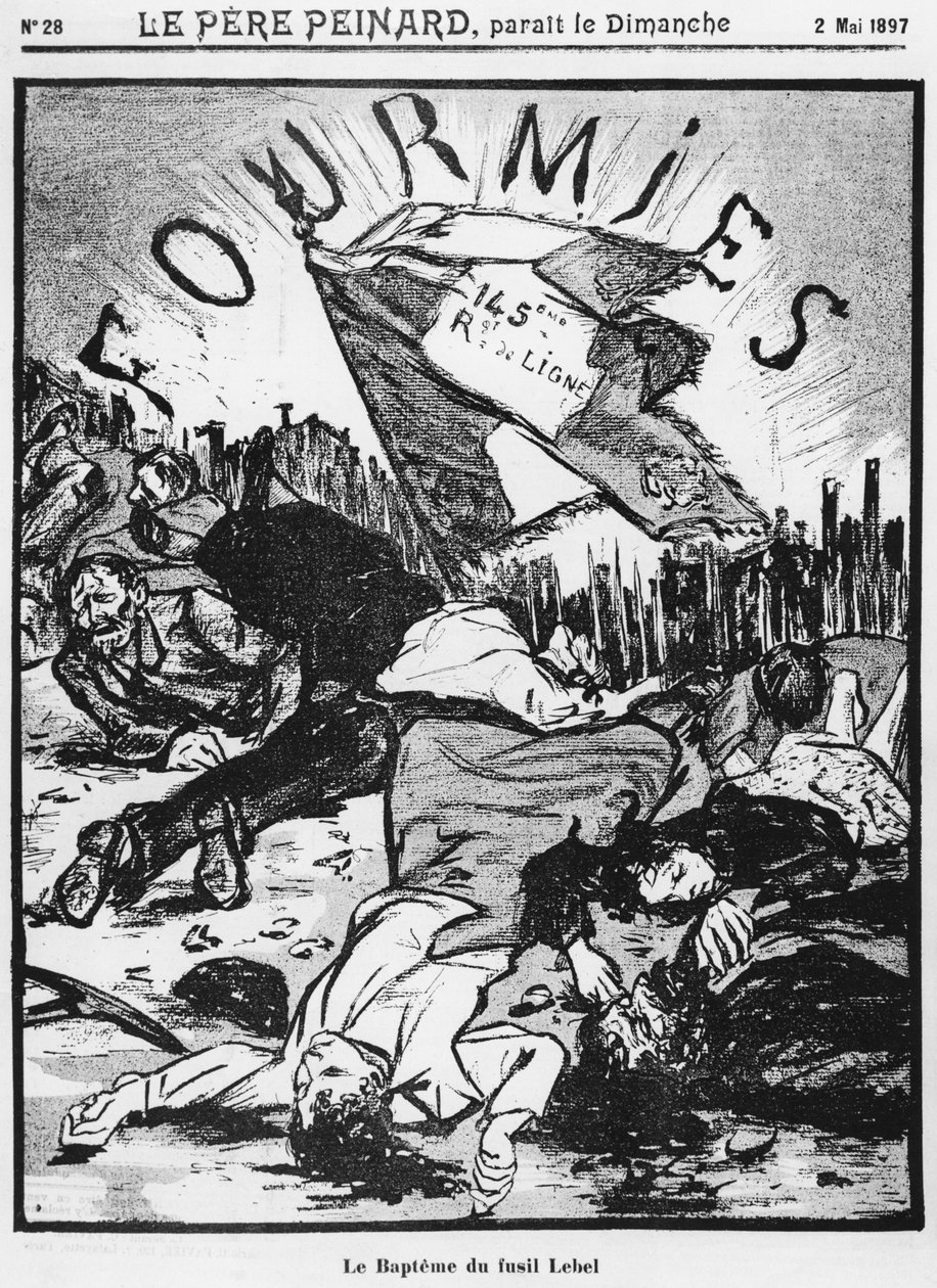 Shooting of Fourmies, illustration fra Le Pere Peinard, 2. maj 1897 af French School