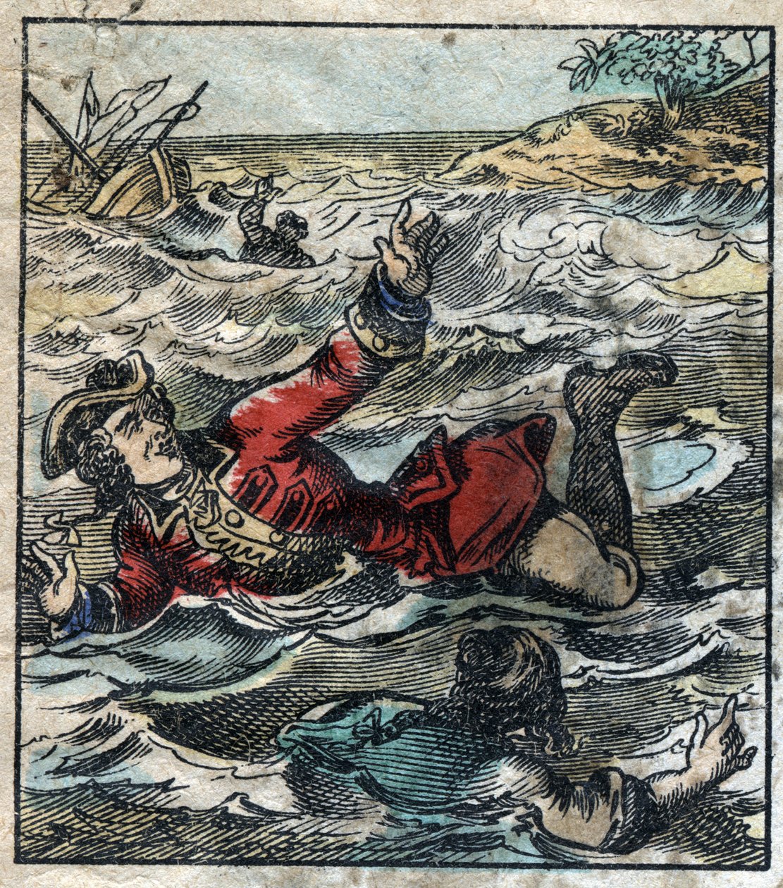 Lemuel Gullivers forlis. Illustration til "" Gulliver