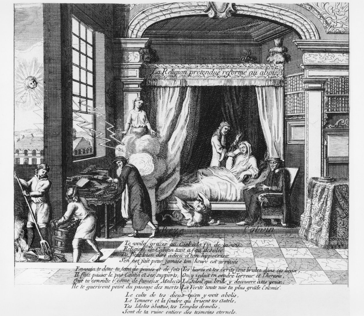Den såkaldte protestantiske reformerte religion i desperate nød, 1684 af French School