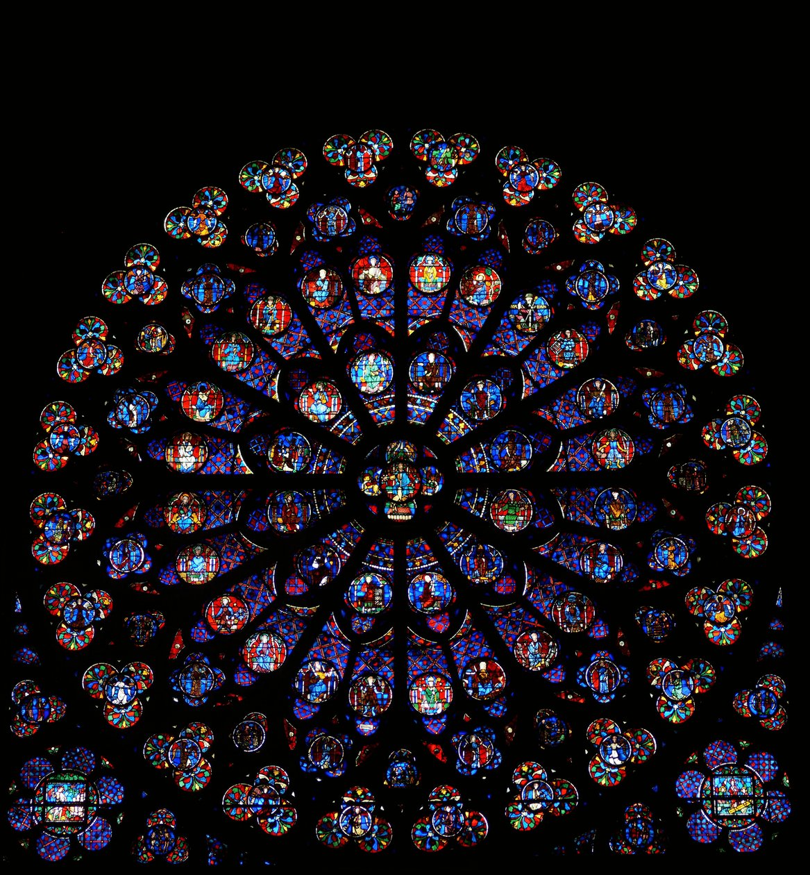 Sydrosenvinduet: en blanding af engle, apostle, martyrer og diverse scener af French School