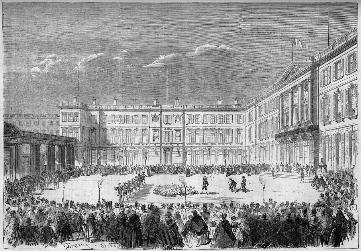 Fakkelkuren i gården til slottet i Compiegne, Oise (60) af French School