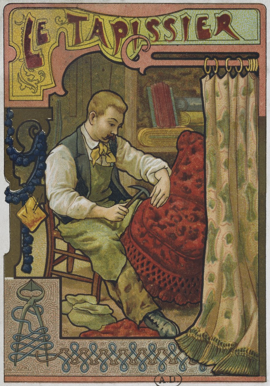 Tapetsereren, ca.1900 af French School