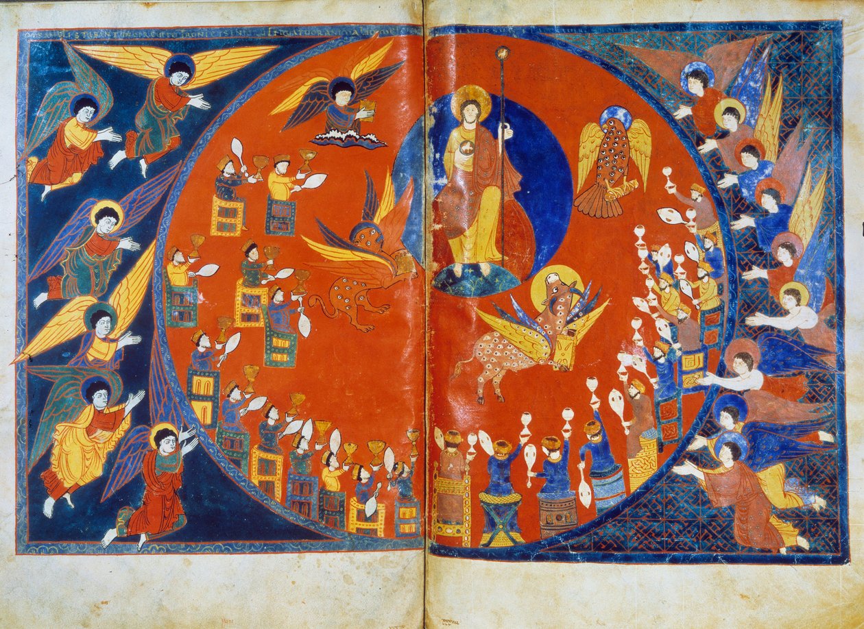 Visionen om Saint John Miniature er afledt af kommentarerne til "Apokalypsen ifølge Saint John" skrevet i 775 af munken Beatus af Liebana af French School