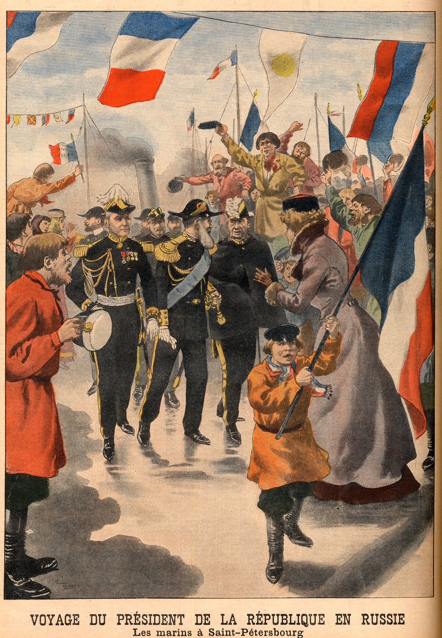 Frankrigs præsident Loubets besøg i Rusland - Republikkens præsident Emile Loubets rejse til Rusland. Sømændene i Sankt Petersborg. Le Petit Journal, 8. juni af French School