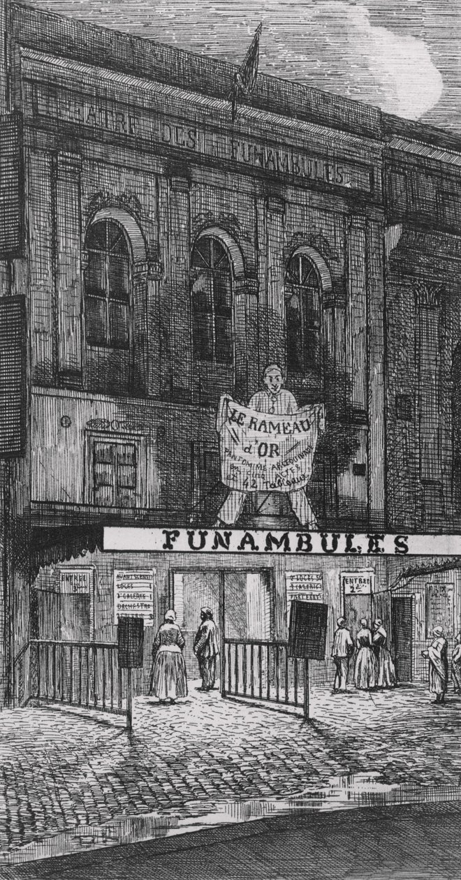 Theatre des Funambules, boulevard du Temple, i Paris, 1862 af French School