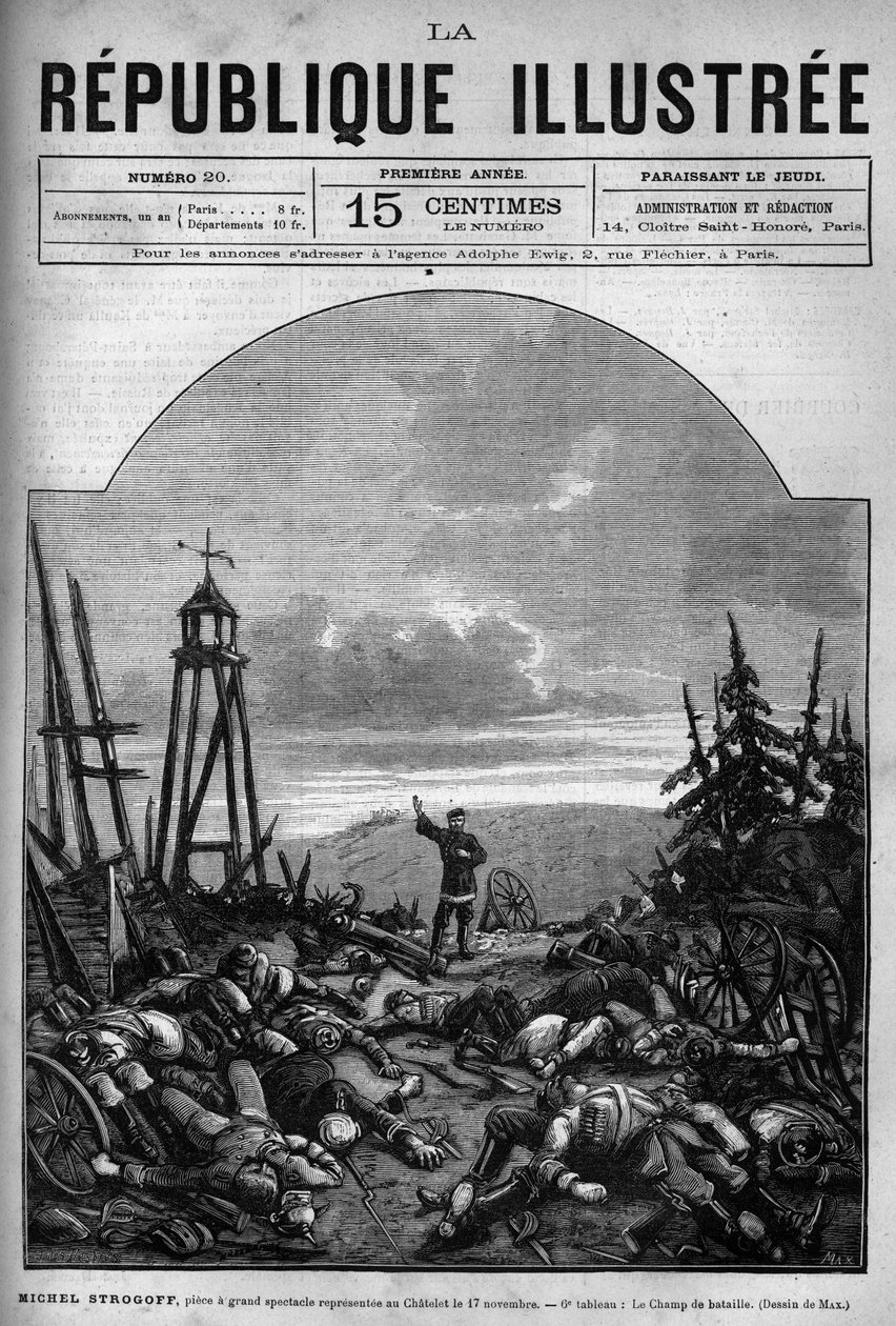 Teaterfremstilling: "" Michel Strogoff"" af Jules Verne (1828-1905) og Adolphe d