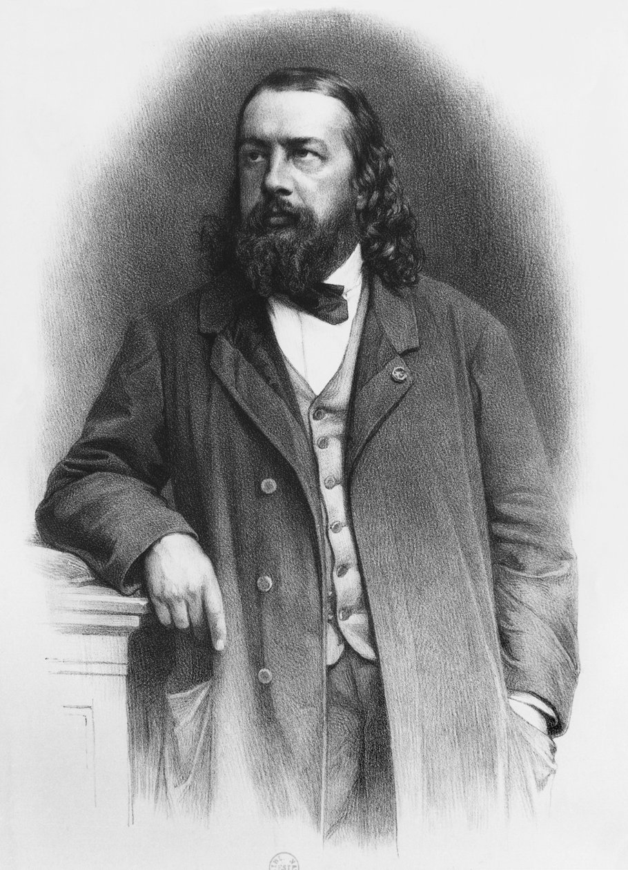 Theophile Gautier, graveret af A. Lemoine af French School