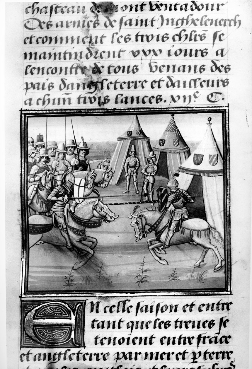Tredive dages turnering fra Froissarts Chronicle af French School