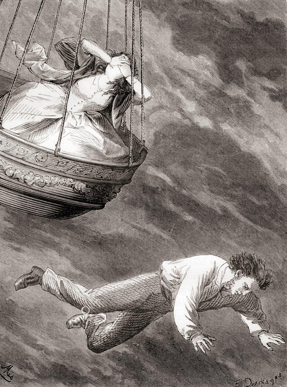 Thomas Harris, opfindsom London-videnskabsmand og løjtnant og banebrydende engelsk ballonist, der faldt i døden fra en luftballon den 25. maj 1824, fra 