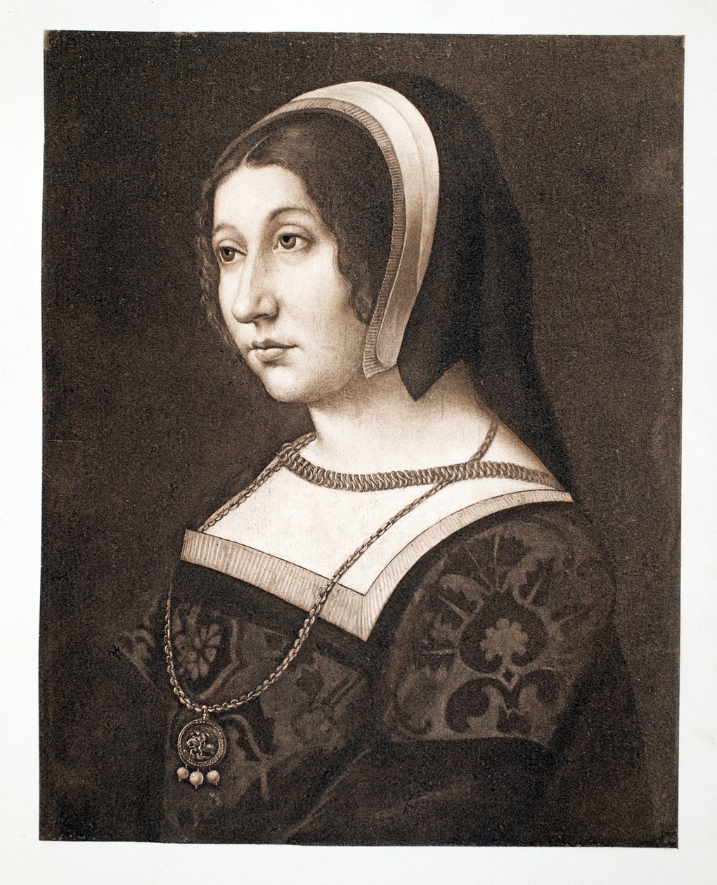 Troede at være Margaret Tudor, datter af Henry VII, Queen of Scotland, ca. 1520 Century, pub. 1902 af French School