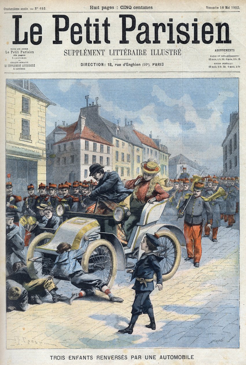 Tre børn væltet af en bil, Boulevard de l
