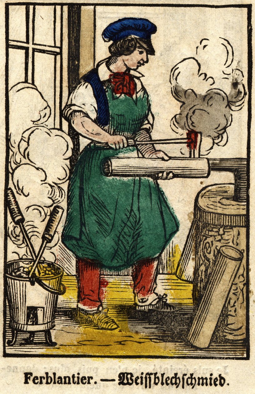 Tinnantier; Serie om handel, billede af Epinal fra det 19. århundrede. af French School
