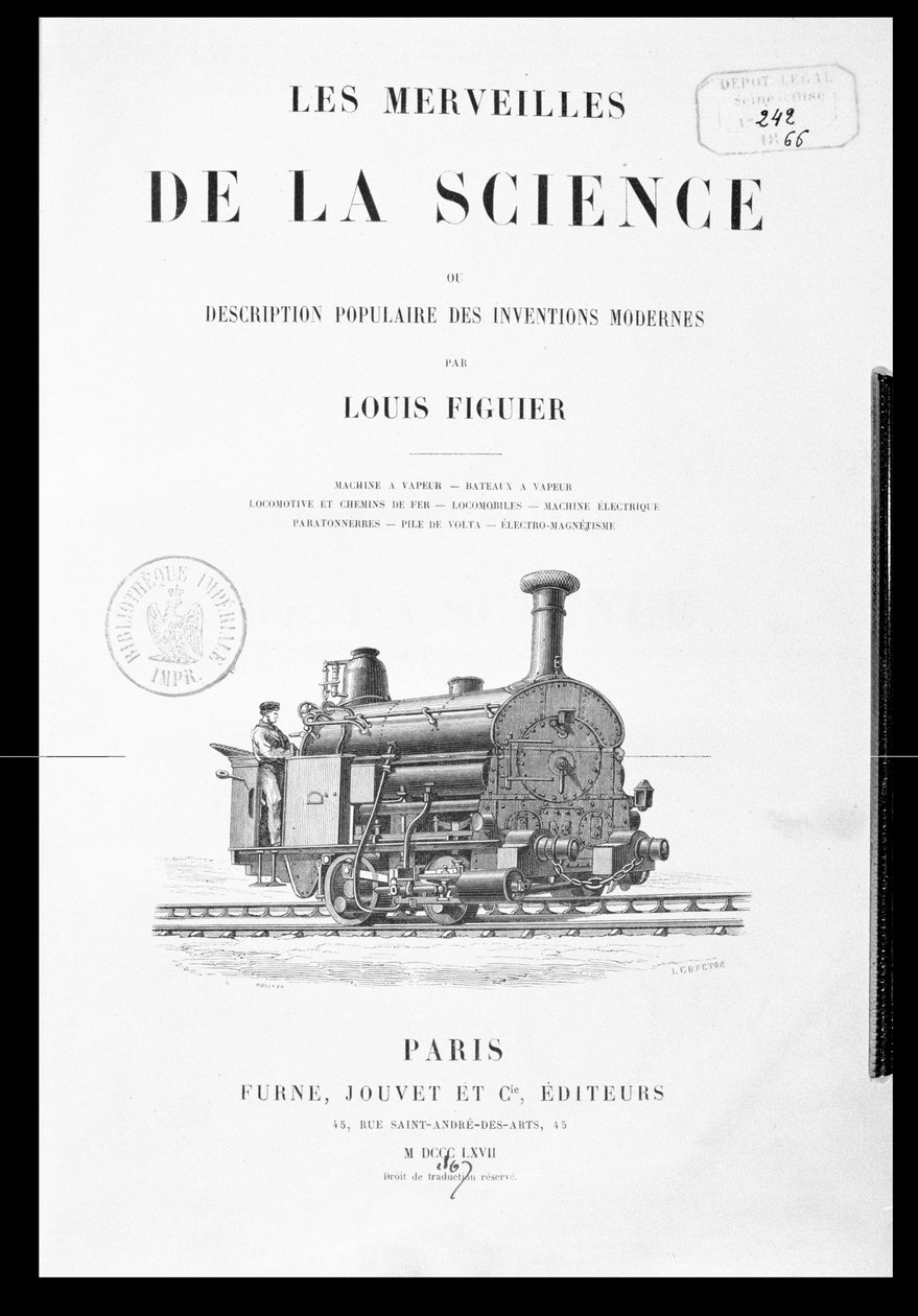 Titelside til Videnskabens vidundere af Louis Figuier (1819-94), udgivet af Furne og Jouvet, 1867 af French School
