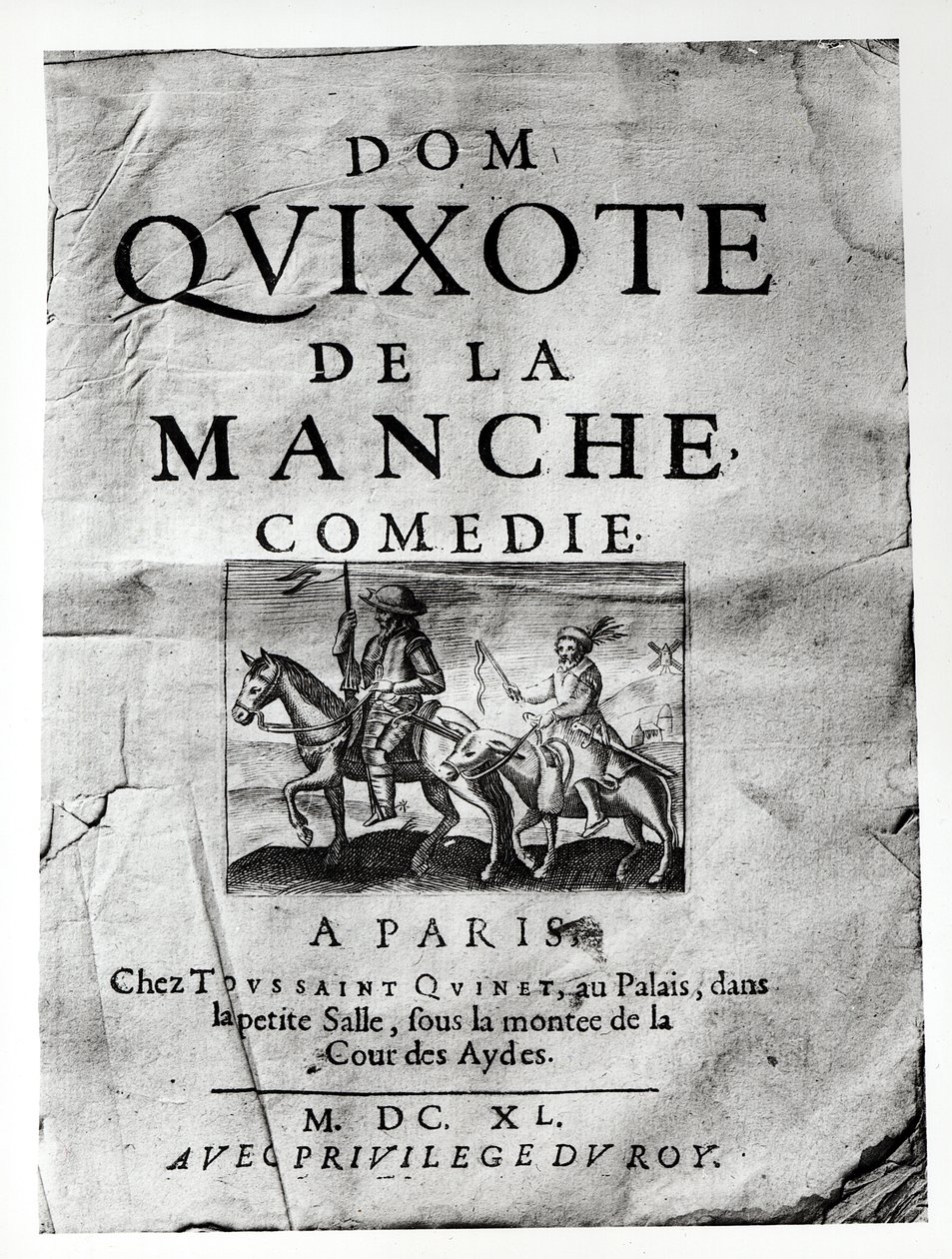 Titelblad fra Dom Quixote de La Manche Comedie af Guerin de Bouscal, 1640 af French School