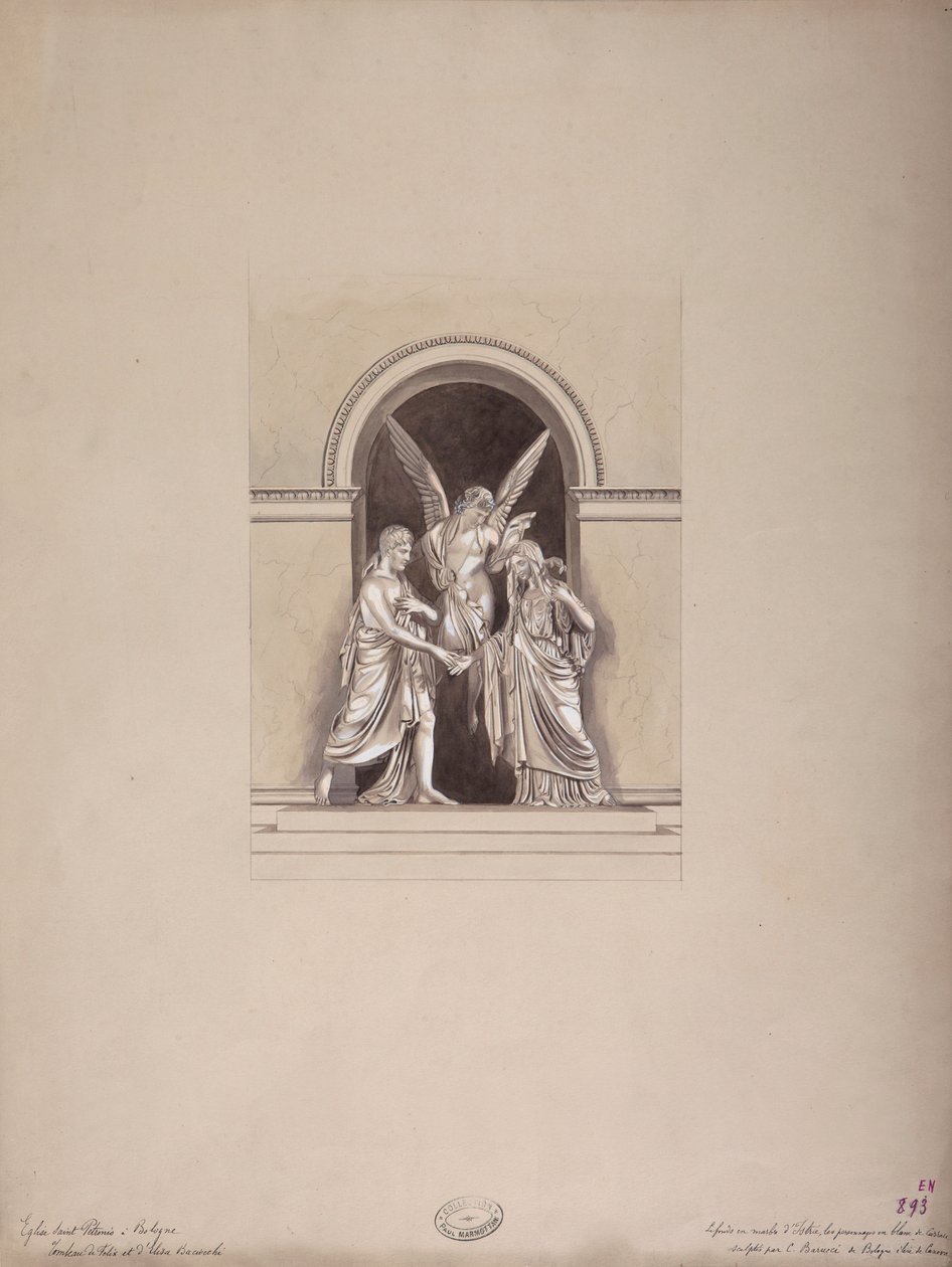 Felix og Elisa Baciocchis grav, San Petronio-basilikaen, Bologna, ca. 1900-20 af French School