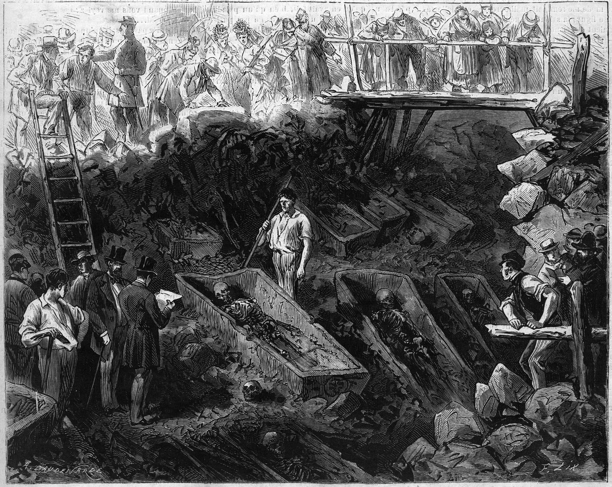 Grave opdagede rue de montagne Sainte Genevieve, mens de gravede en kloak af French School