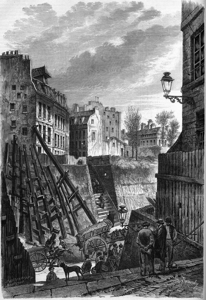 Transformationer af Paris under det andet imperium, Haussmannske Paris: udsigt over rue Rollin ved mødet med rue Monge af French School