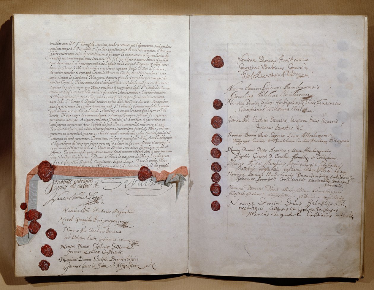 Traktaten om Westfalen, underskrevet i Munster den 24. oktober 1648 (se 212750) af French School