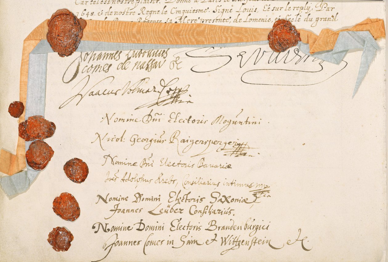 Traktaten om Westfalen, underskrevet i Munster den 24. oktober 1648 (se 212750) af French School
