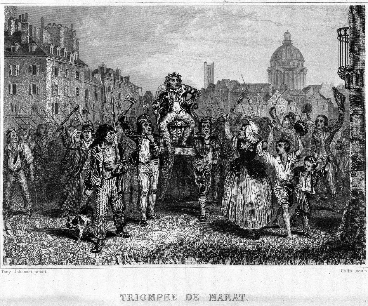 Triumph of Marat - i "" Revolution francaise"" af Thiers. 19. århundrede af French School