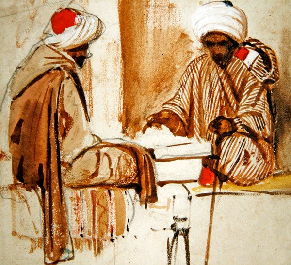 To arabere spiller backgammon af French School
